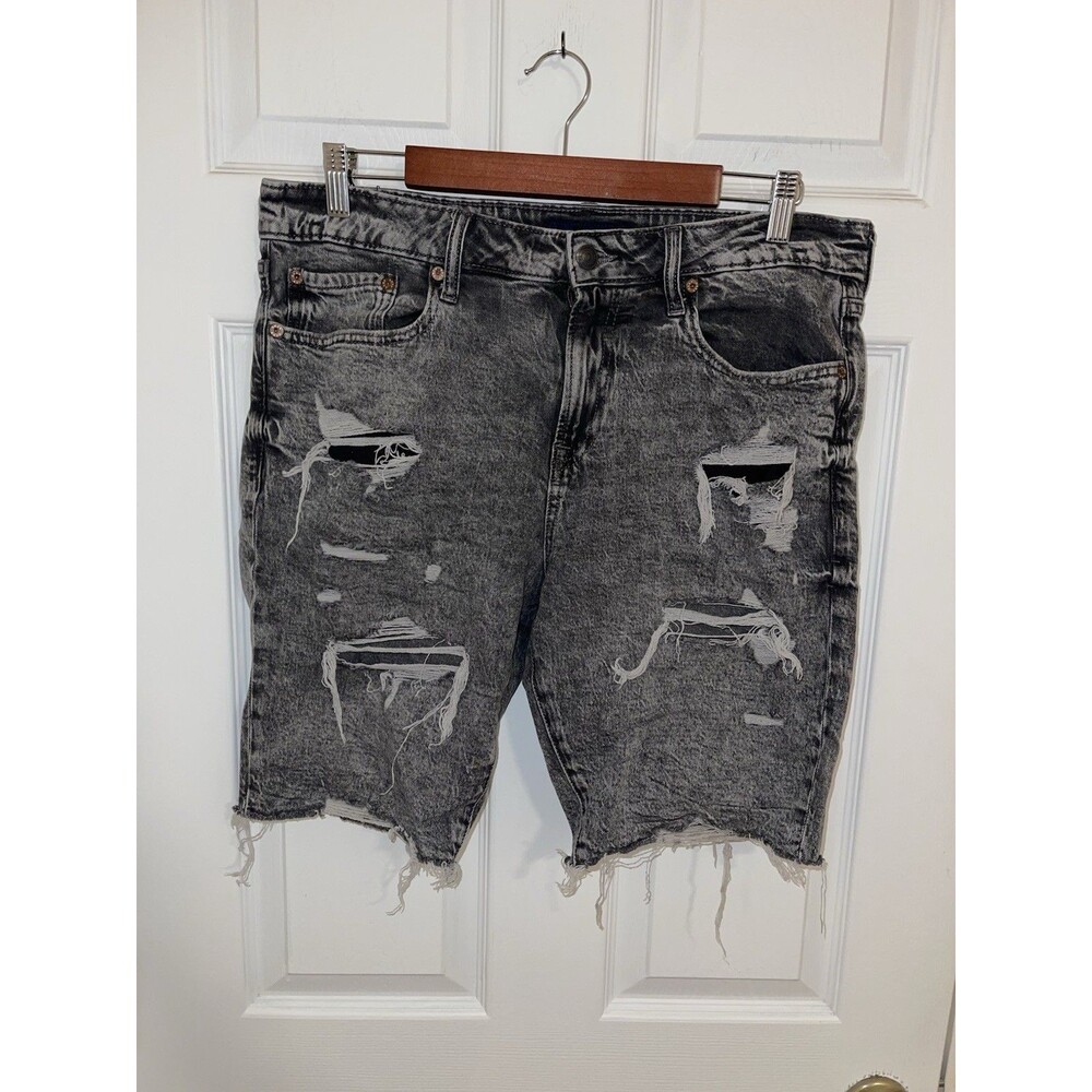 Aeropostale Distressed Cutoff Shorts Gray Slim Fit Men's Size 32